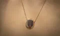 Beach Pebble Necklace with Swarovski Crystal