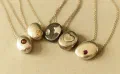 Beach Pebble Necklace with Swarovski Crystal
