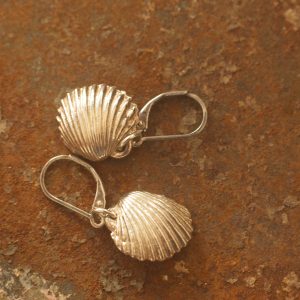Fine Silver Cockle Shell Earrings