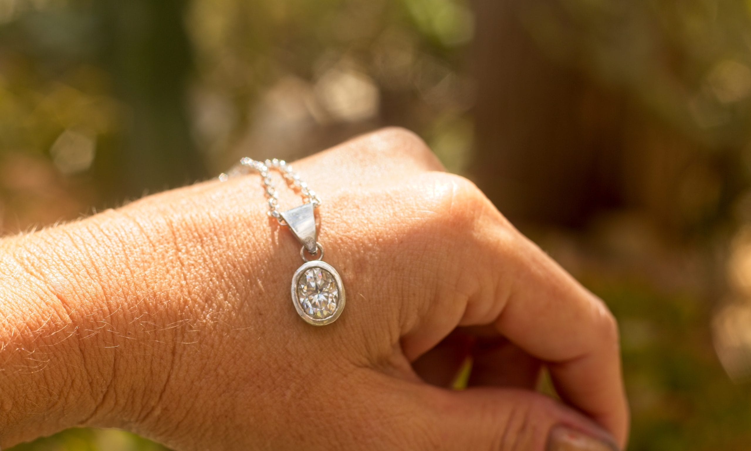 Moissanite Solitaire Pendant - Image 4