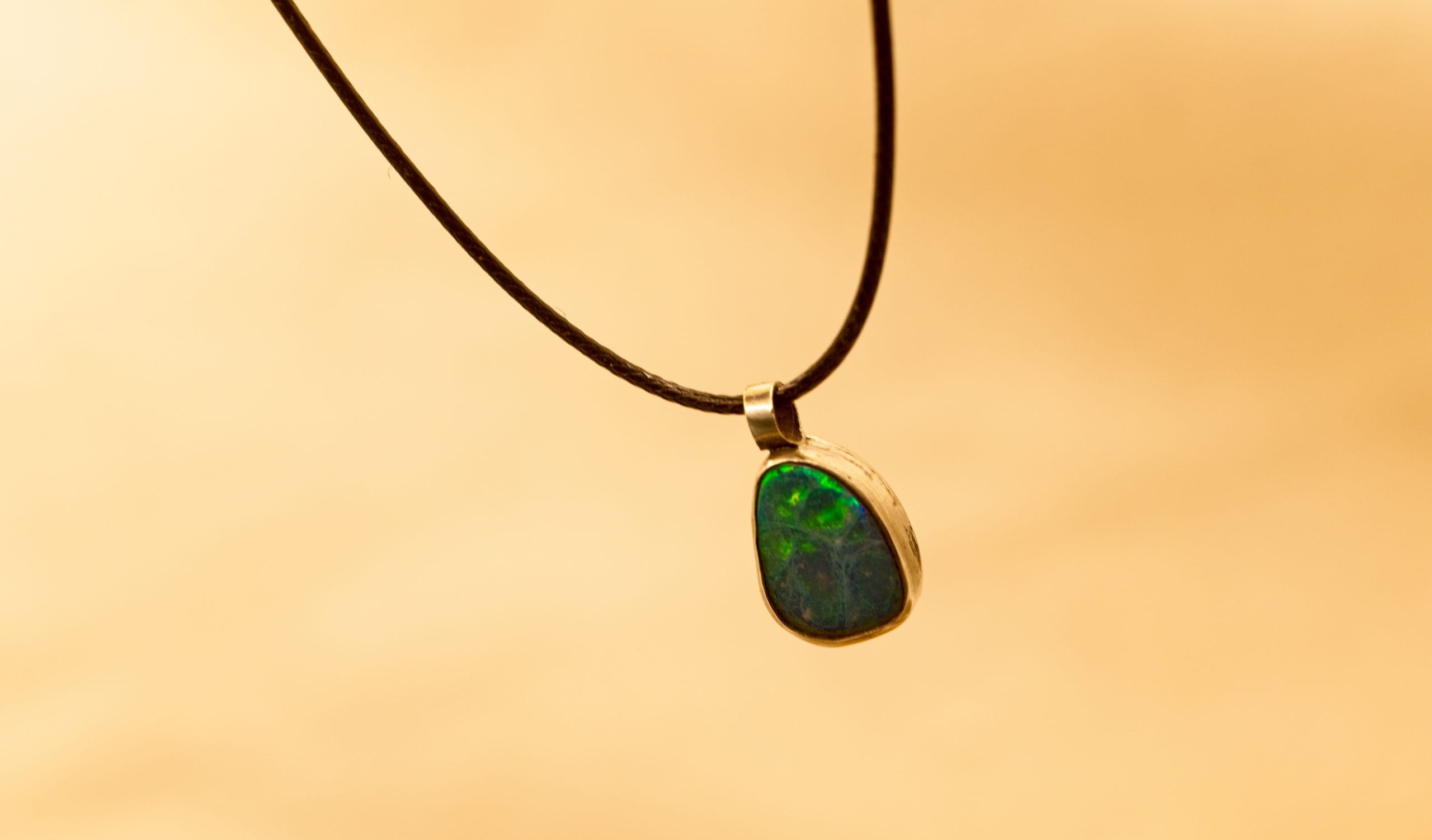 Opal Doublet & Silver Drop Pendant - Image 2