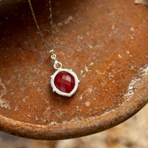 Reversible Carnelian Drop Pendant