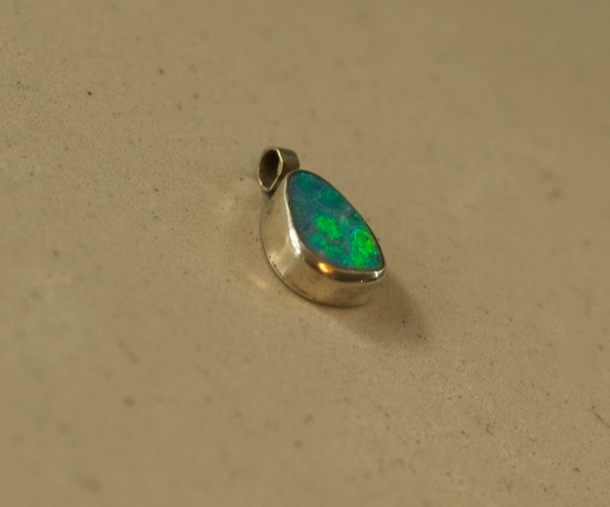 Opal Doublet & Silver Drop Pendant - Image 7