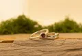 Floating Garnet Ring