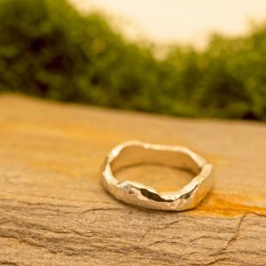 Funky Textured Plain Silver Band Ring