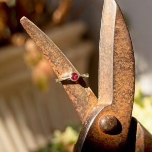 Floating Garnet Ring