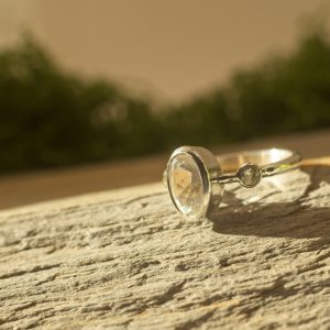 ring, silver, moonstone