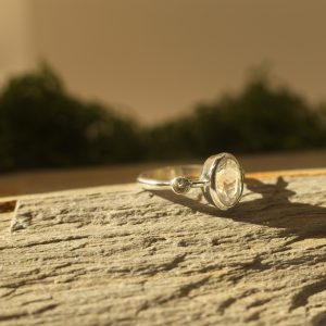 ring, silver, moonstone