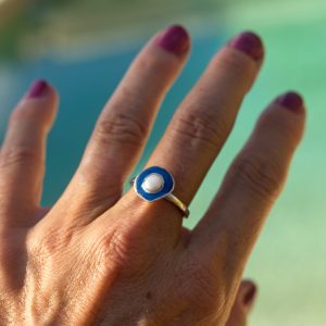 Azure Pool Pearl Ring