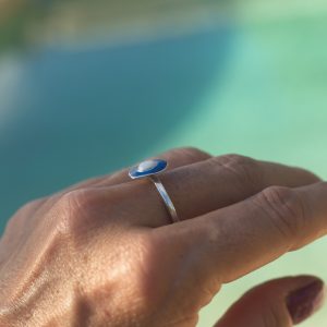 ring, silver, resin, pearl